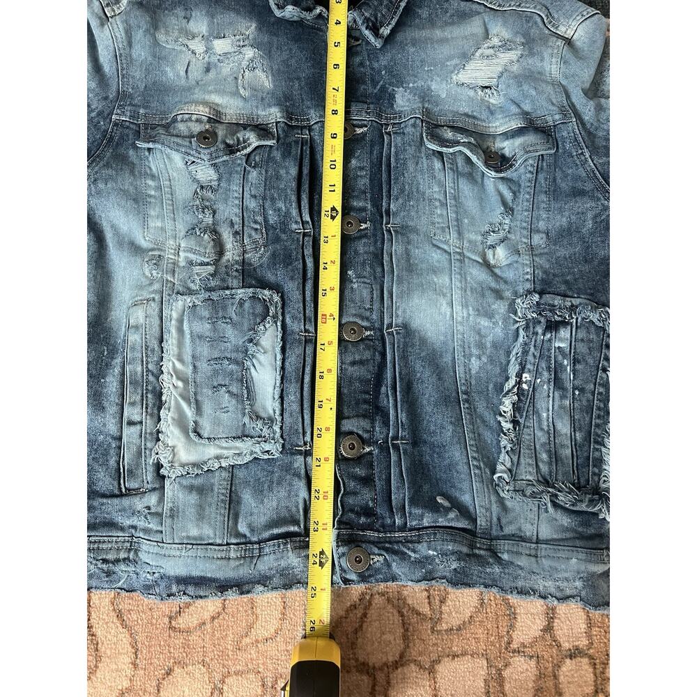 JORDAN CRAIG Men's Legacy Edition Deconstructed Distressed Denim Jacket Sz XL - Picture 16 of 16